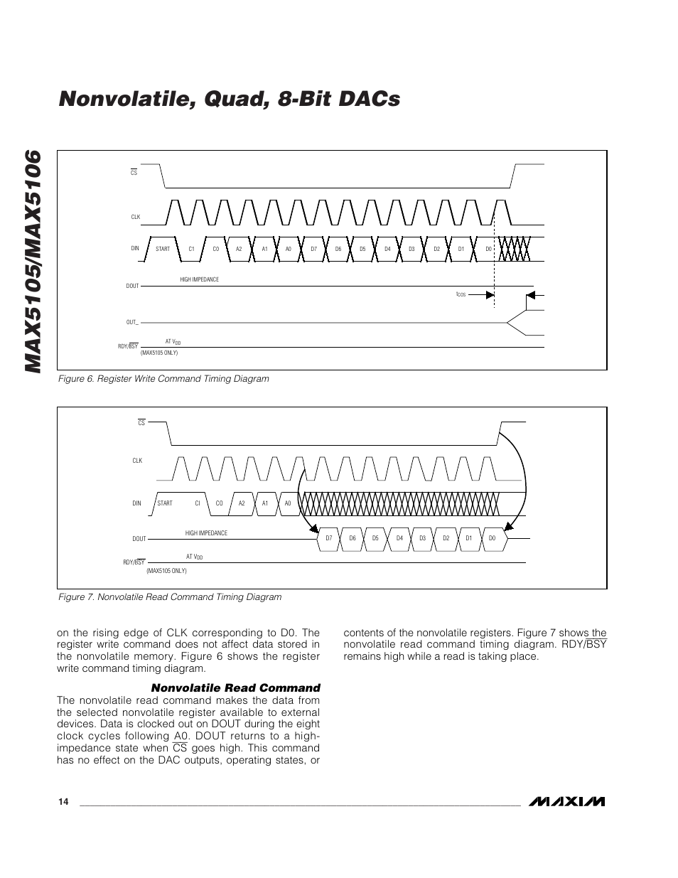 Nonvolatile read command | Rainbow Electronics MAX5106 User Manual | Page 14 / 19