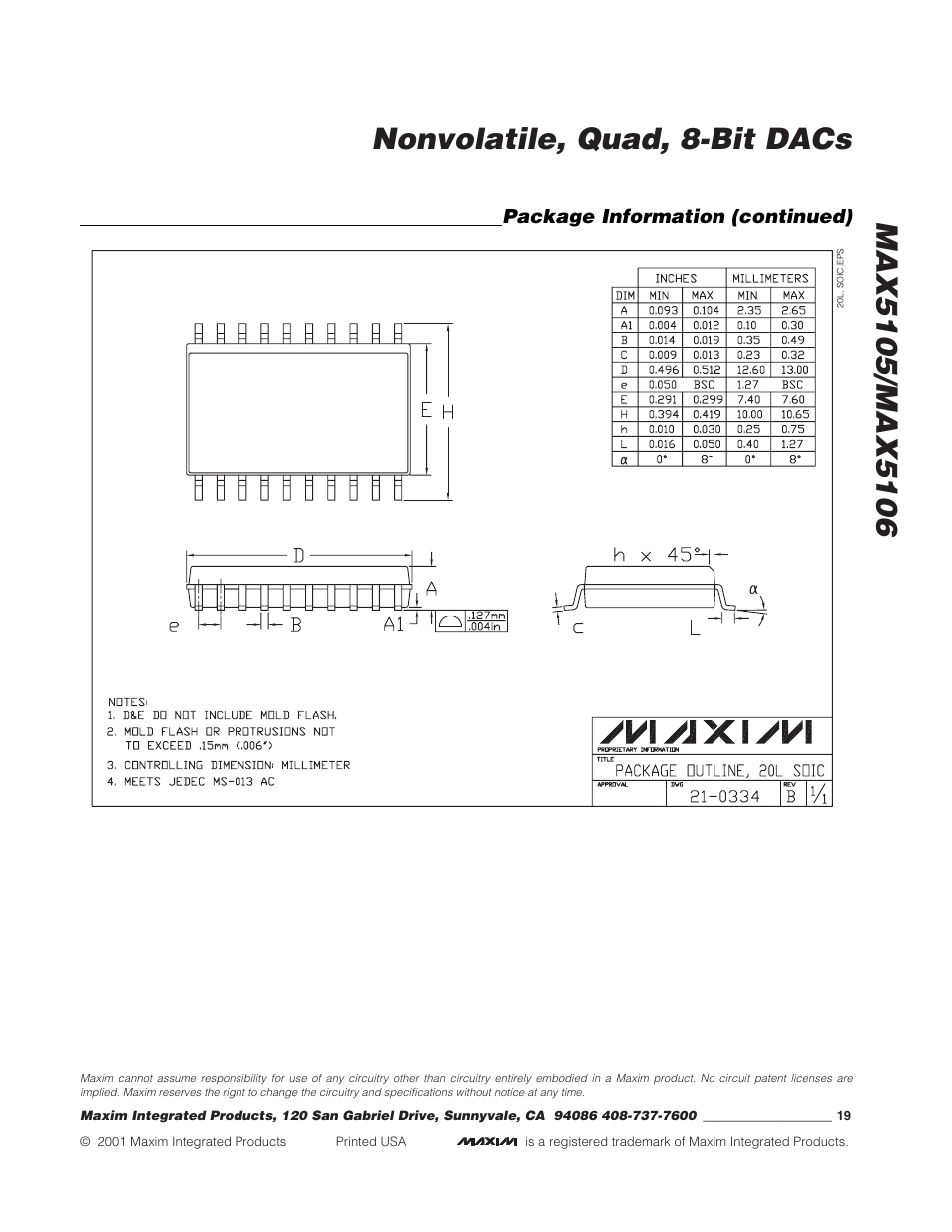 Rainbow Electronics MAX5106 User Manual | Page 19 / 19