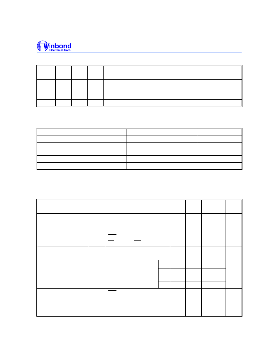 Truth table, Dc characteristics | Rainbow Electronics W24512A User Manual | Page 2 / 10