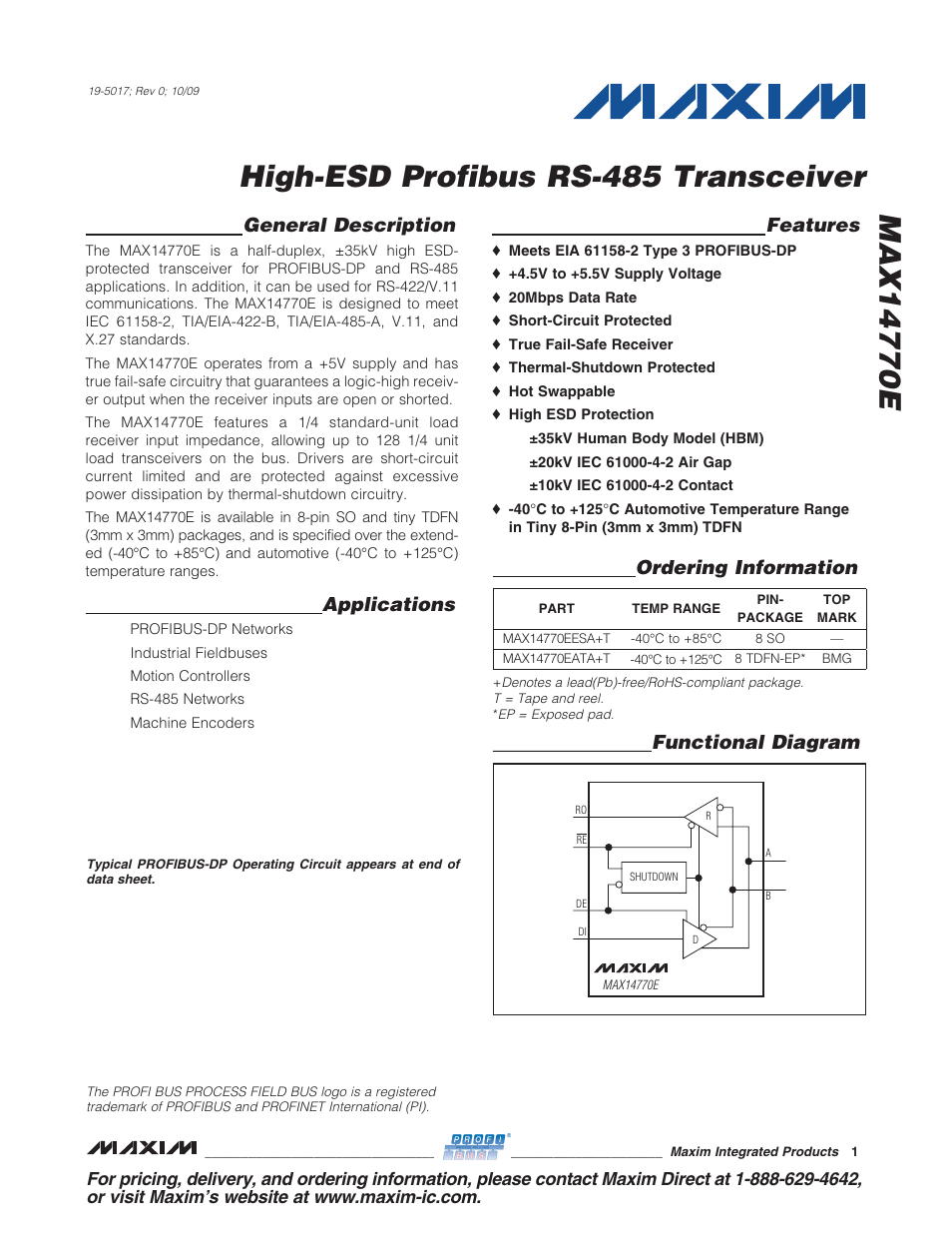 Rainbow Electronics MAX14770E User Manual | 15 pages