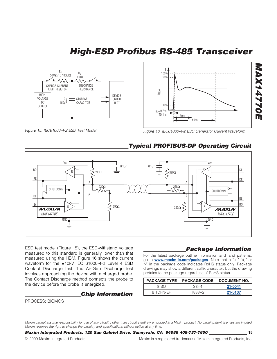 Chip information | Rainbow Electronics MAX14770E User Manual | Page 15 / 15