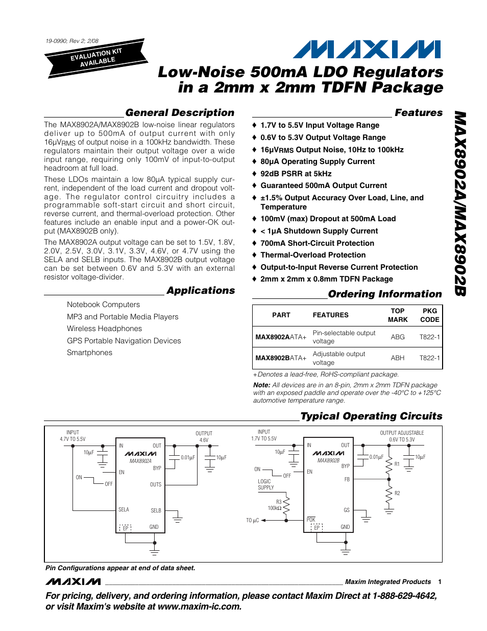 Rainbow Electronics MAX8902B User Manual | 11 pages