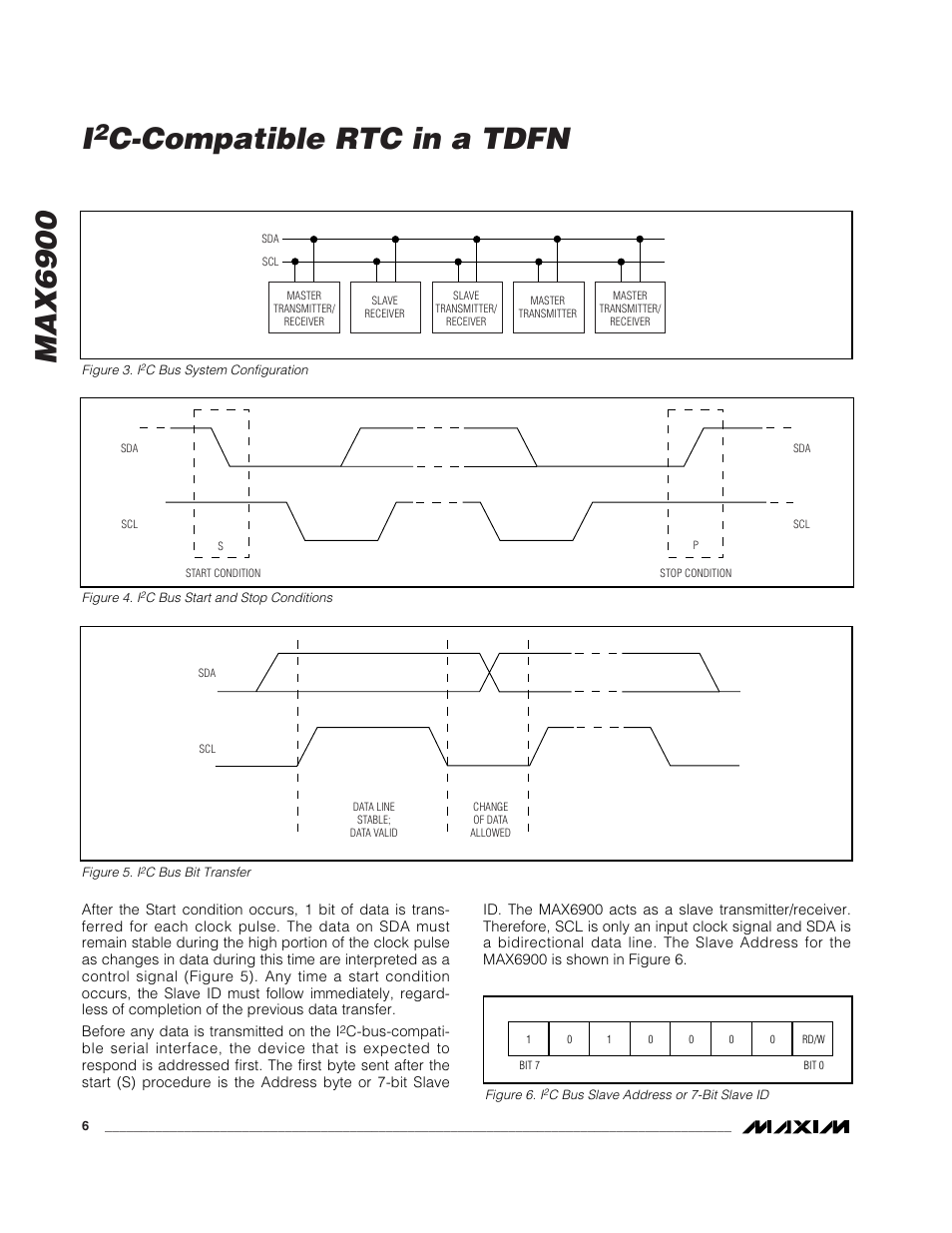 Max6900 i, C-compatible rtc in a tdfn | Rainbow Electronics MAX6900 User Manual | Page 6 / 17