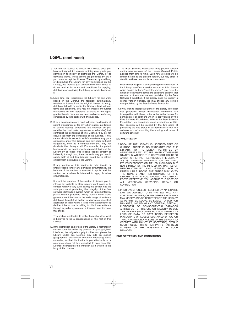 Lgpl, Continued) | Panasonic AJ-YAX800 User Manual | Page 102 / 104