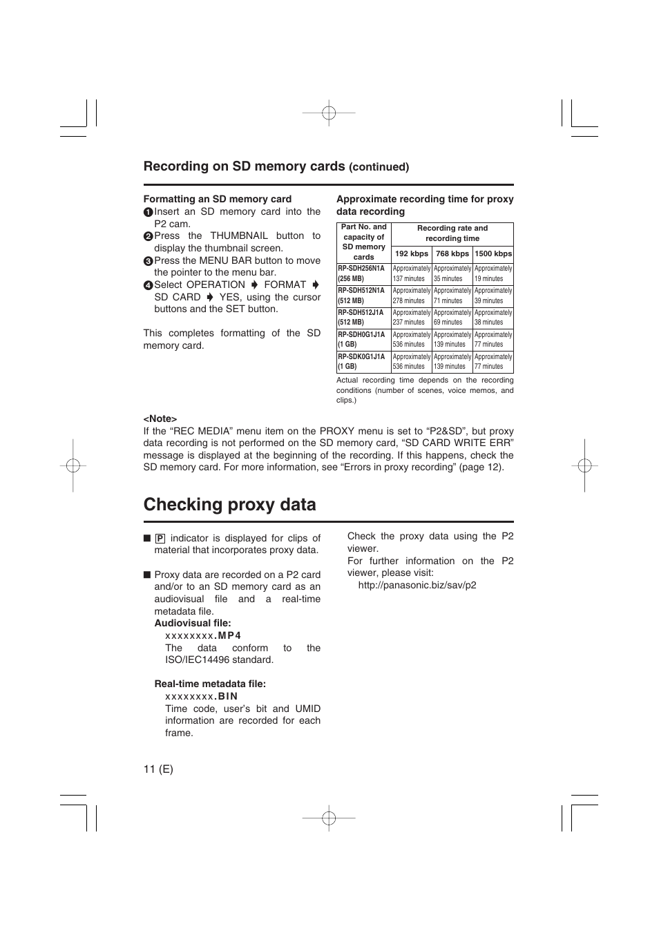 Checking proxy data | Panasonic AJ-YAX800 User Manual | Page 12 / 104