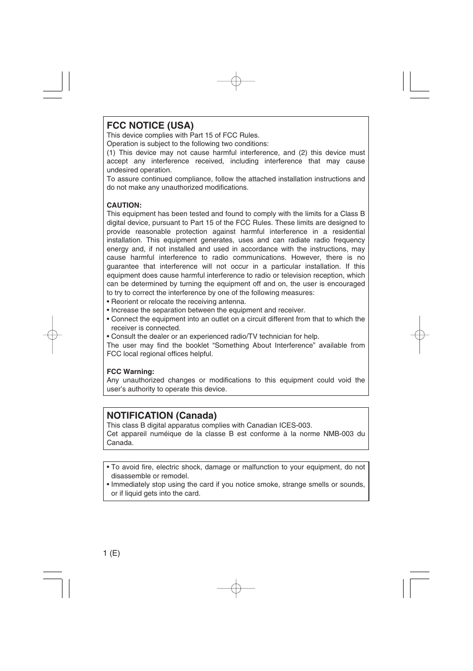 Fcc notice (usa), Notification (canada) | Panasonic AJ-YAX800 User Manual | Page 2 / 104