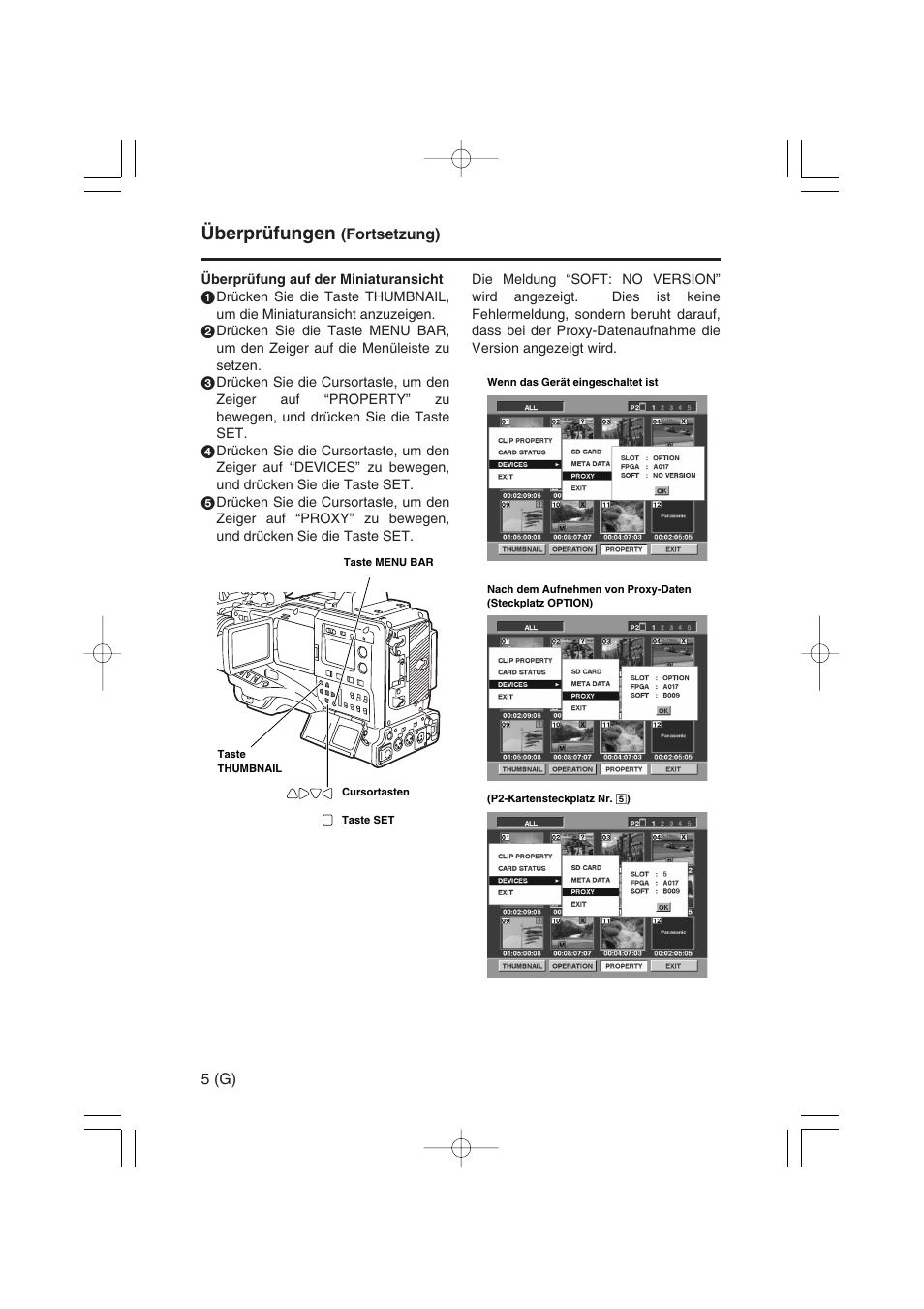 Überprüfungen | Panasonic AJ-YAX800 User Manual | Page 20 / 104