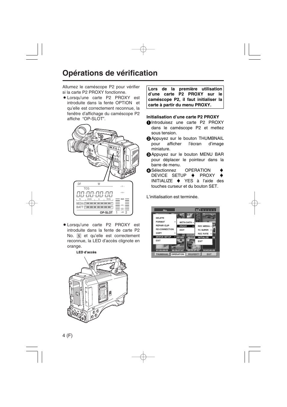 Opérations de vérification, 4 (f) | Panasonic AJ-YAX800 User Manual | Page 32 / 104