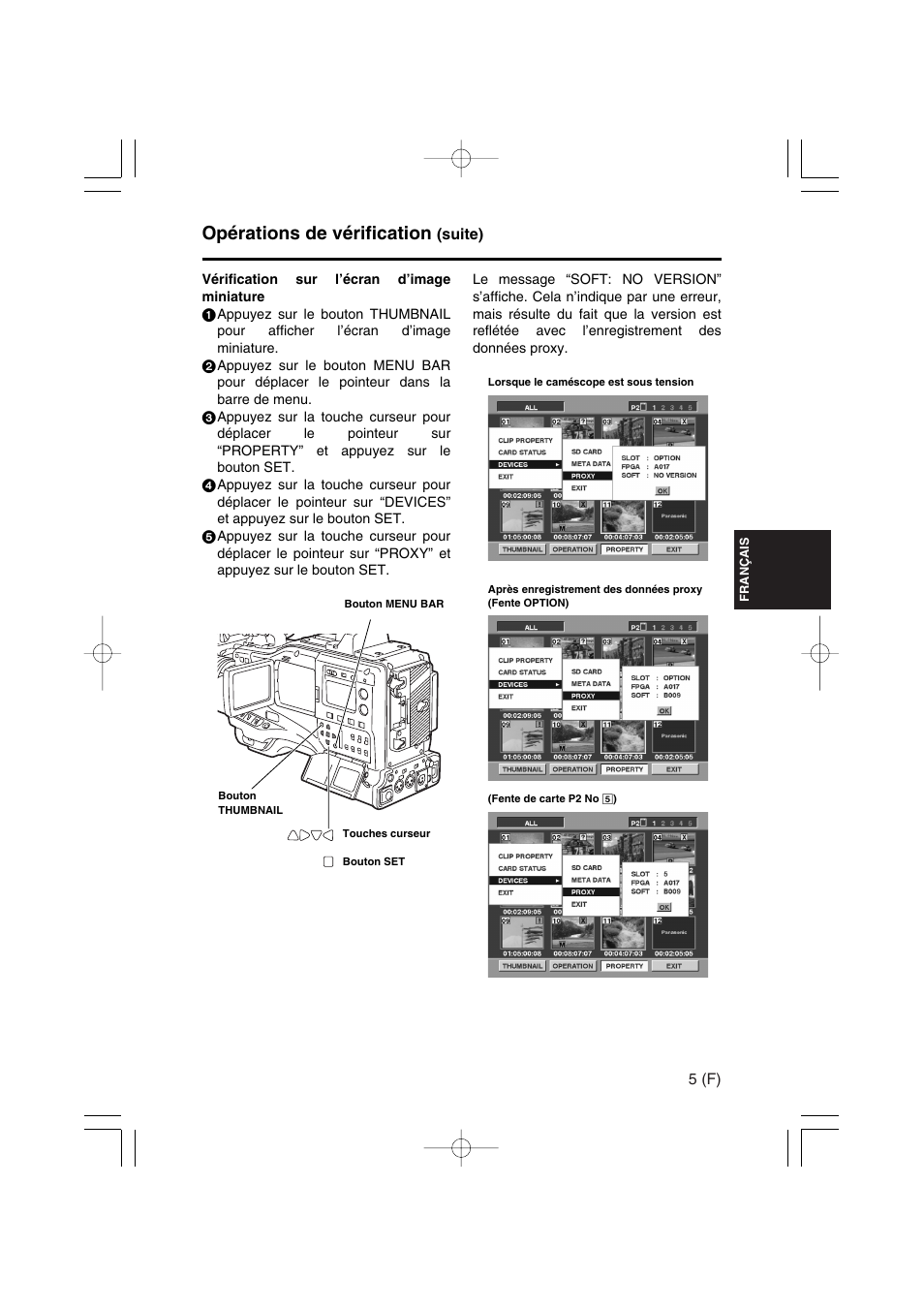 Opérations de vérification | Panasonic AJ-YAX800 User Manual | Page 33 / 104