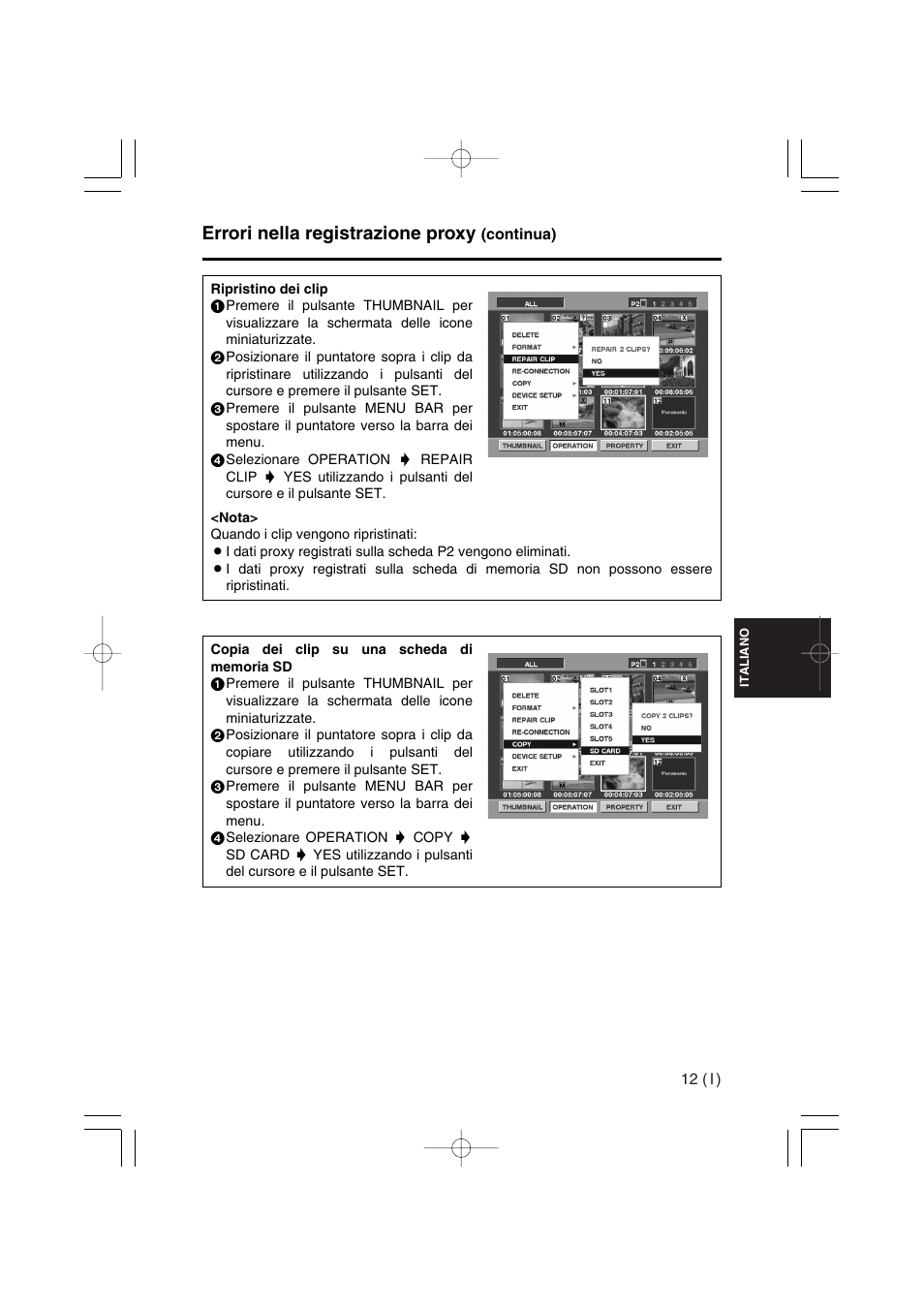 Errori nella registrazione proxy | Panasonic AJ-YAX800 User Manual | Page 53 / 104