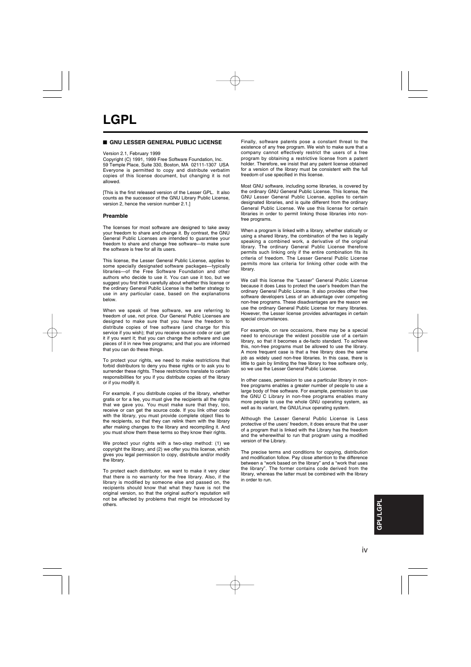 Lgpl | Panasonic AJ-YAX800 User Manual | Page 99 / 104