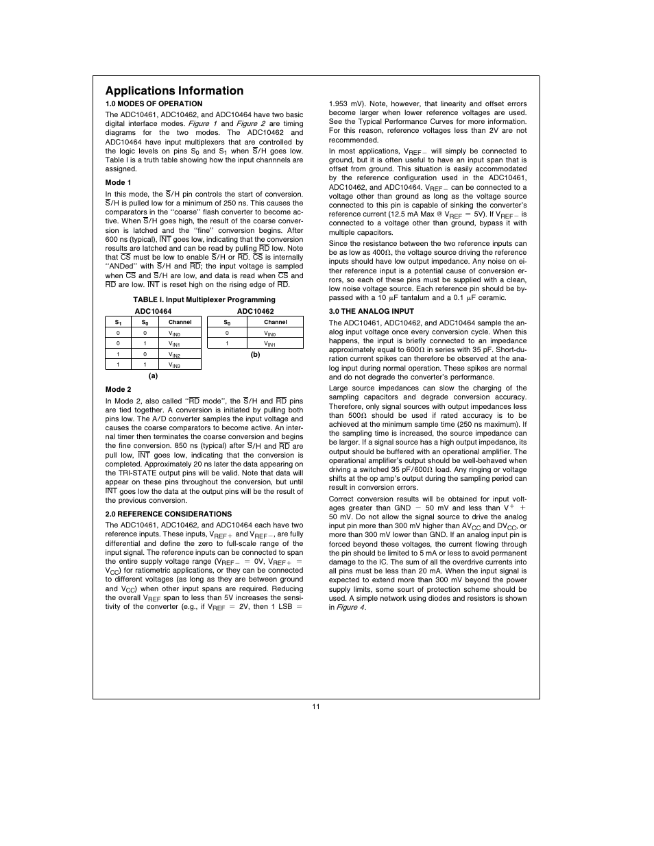 Applications information | Rainbow Electronics ADC10464 User Manual | Page 11 / 18