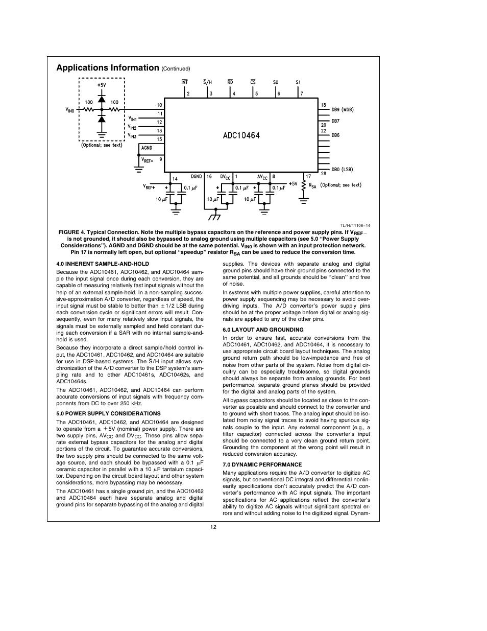 Applications information | Rainbow Electronics ADC10464 User Manual | Page 12 / 18