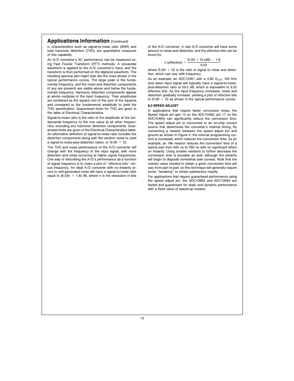 Applications information | Rainbow Electronics ADC10464 User Manual | Page 13 / 18