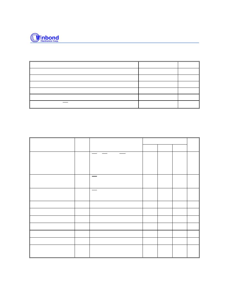 Dc characteristics | Rainbow Electronics W29C020C User Manual | Page 10 / 21