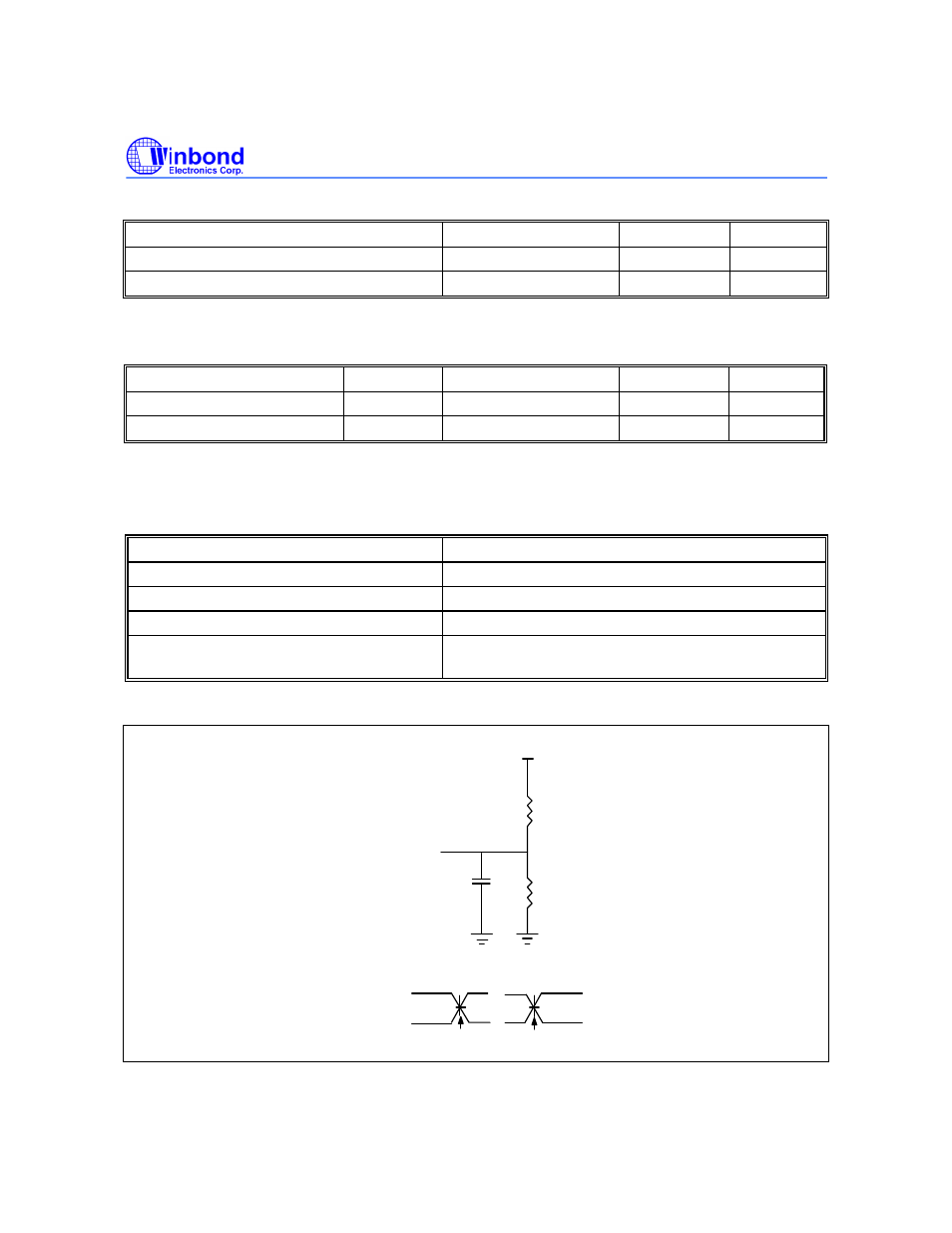 Capacitance, Ac characteristics, Power-up timing | Ac test conditions, Ac test load and waveform | Rainbow Electronics W29C020C User Manual | Page 11 / 21