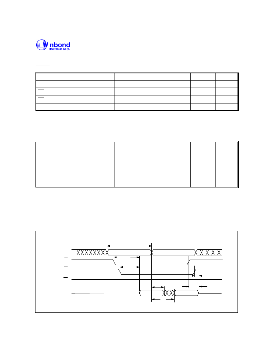 Timing waveforms, Data polling characteristics, Toggle bit characteristics | Read cycle timing diagram | Rainbow Electronics W29C020C User Manual | Page 13 / 21