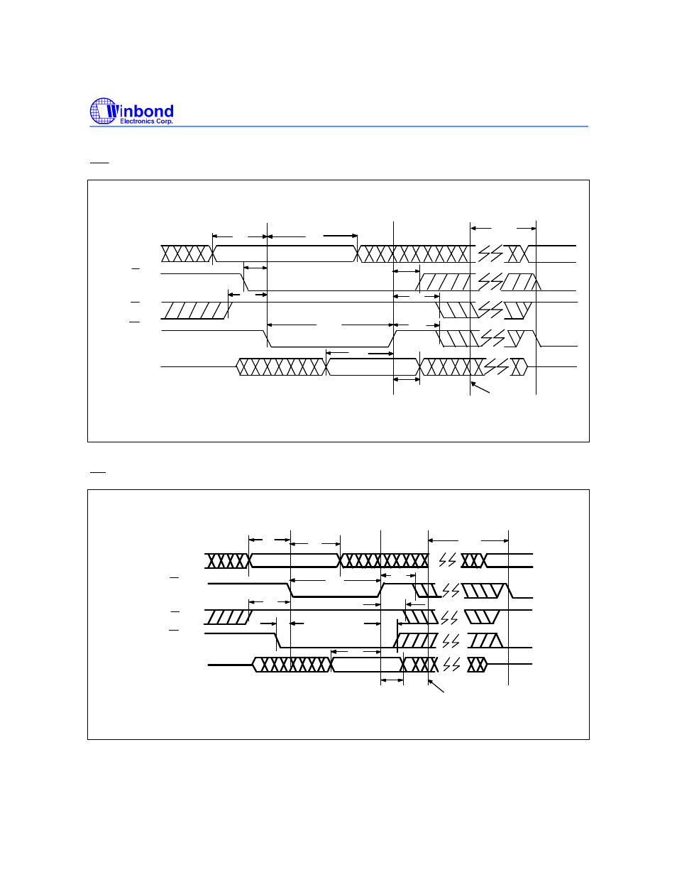 We controlled write cycle timing diagram, Ce controlled write cycle timing diagram, Timing waveforms, continued | Rainbow Electronics W29C020C User Manual | Page 14 / 21