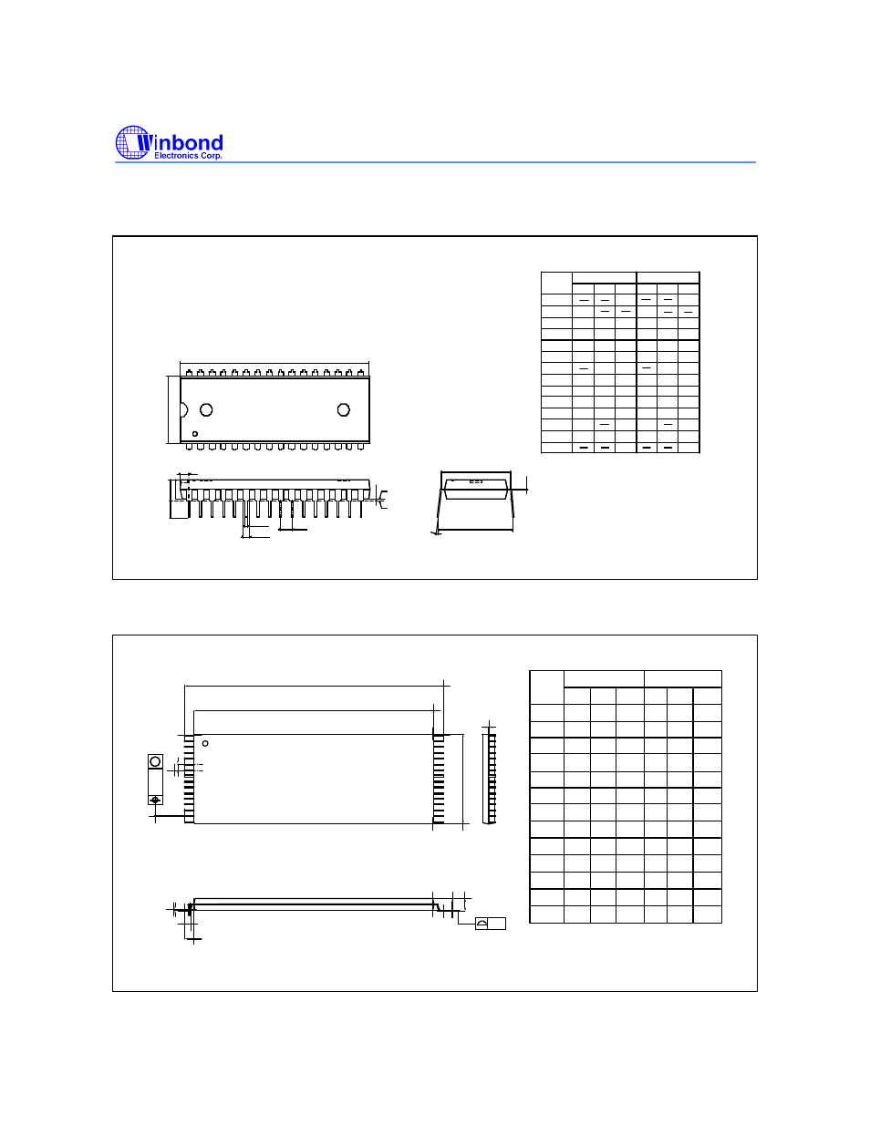 Package dimensions, Pin p-dip, Pin tsop | Rainbow Electronics W29C020C User Manual | Page 19 / 21