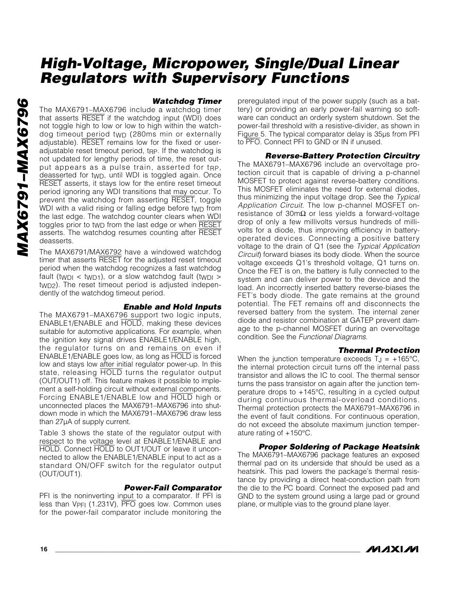 Rainbow Electronics MAX6796 User Manual | Page 16 / 25