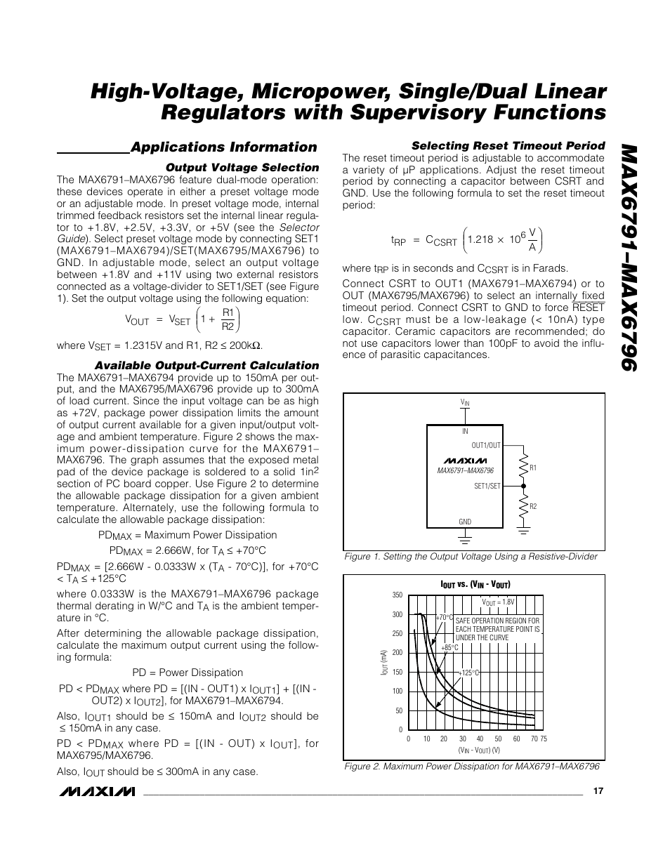 Applications information | Rainbow Electronics MAX6796 User Manual | Page 17 / 25