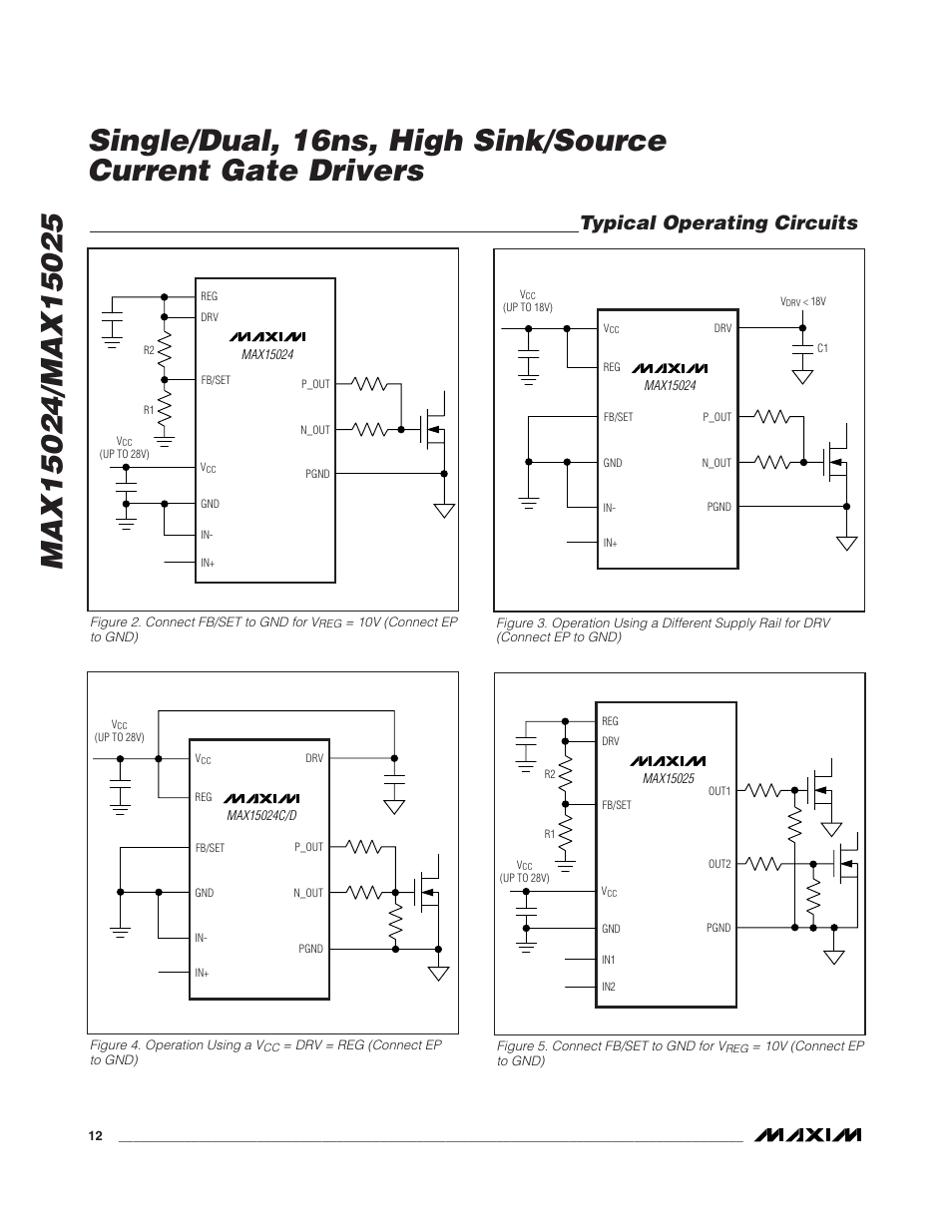 Typical operating circuits | Rainbow Electronics MAX15025 User Manual | Page 12 / 16