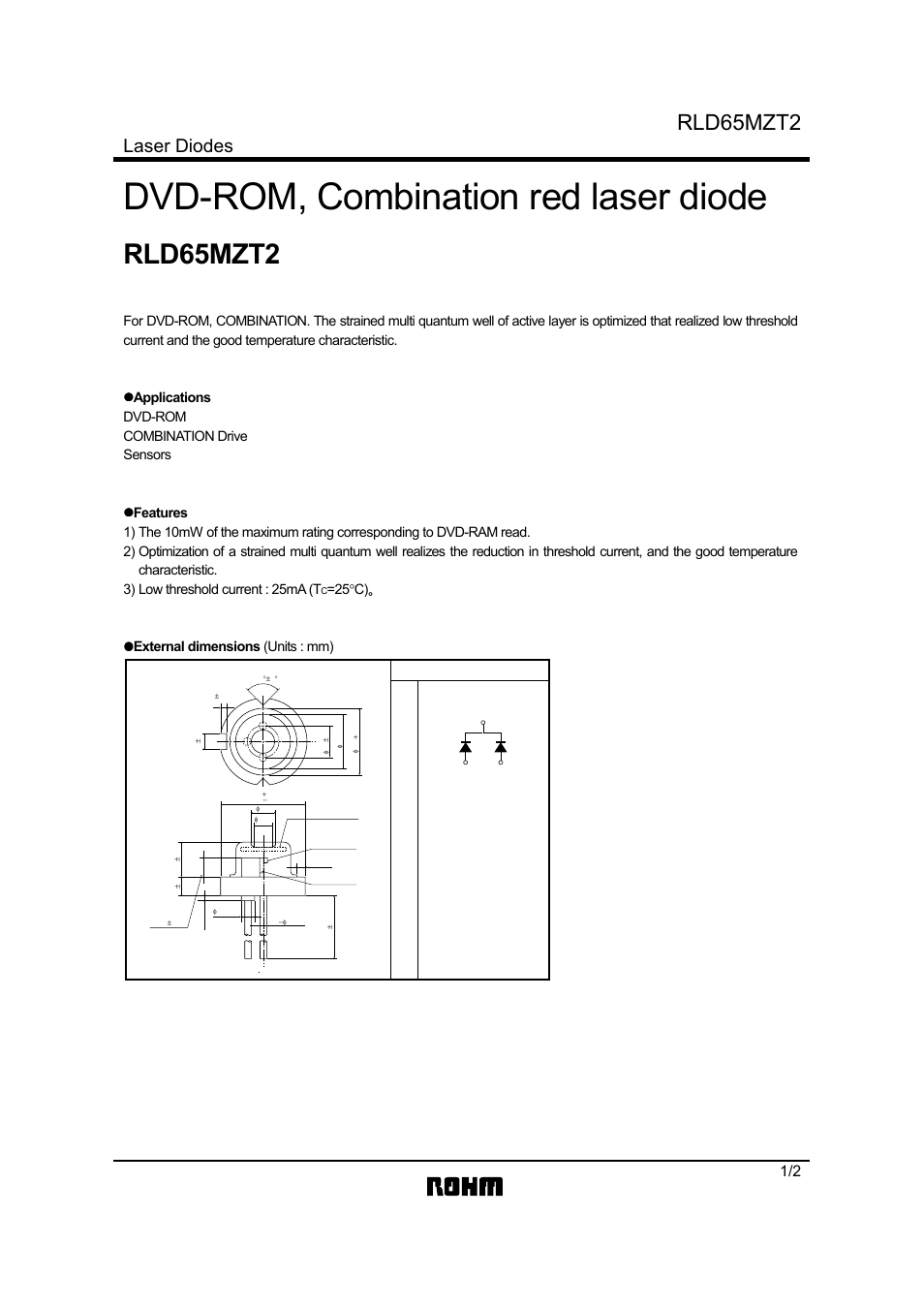 Rainbow Electronics RLD65MZT2 User Manual | 2 pages