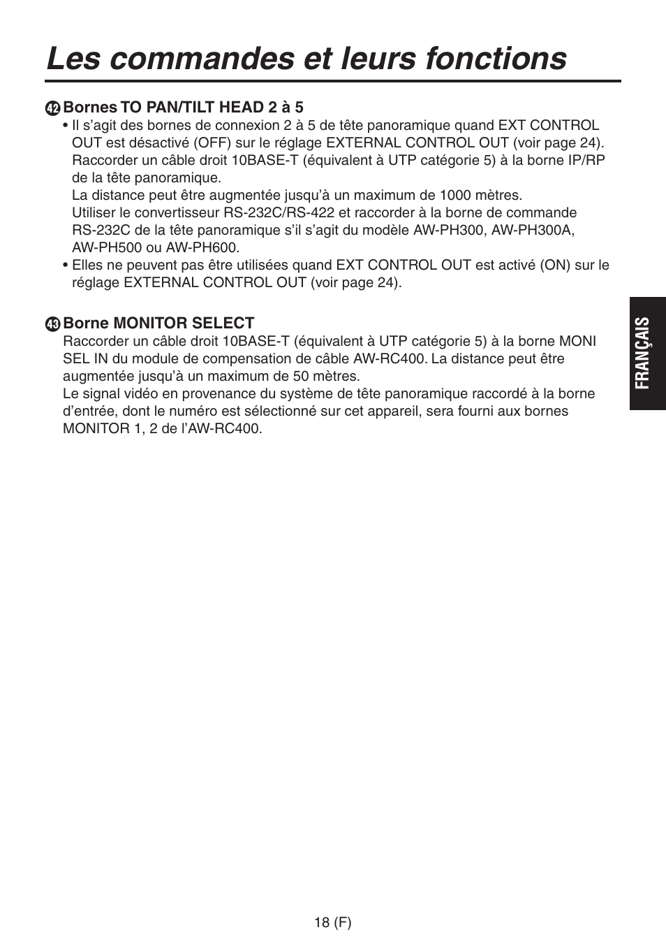 Les commandes et leurs fonctions | Panasonic AW-RP555 User Manual | Page 103 / 296