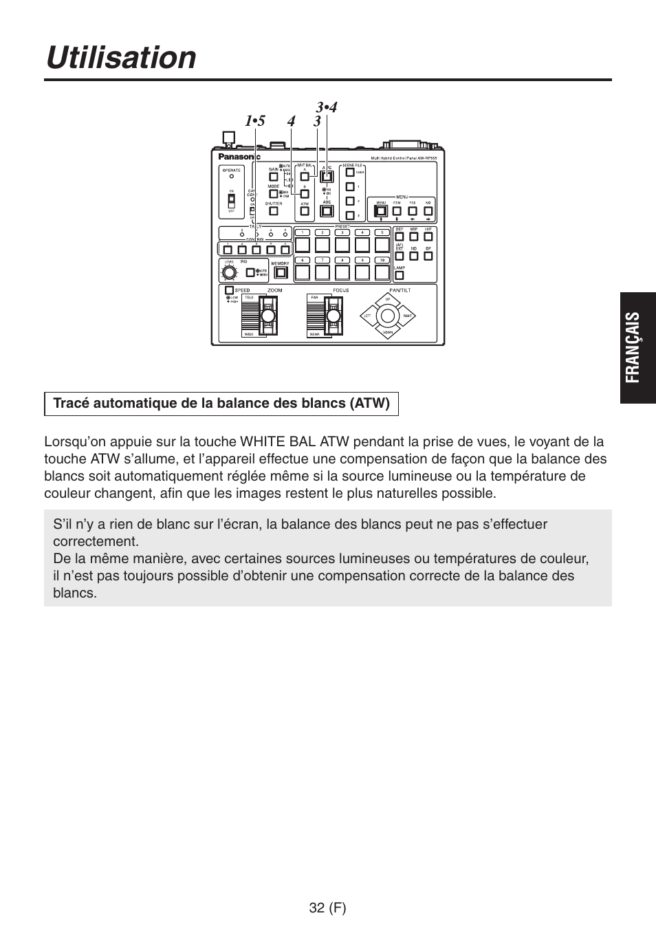 Utilisation | Panasonic AW-RP555 User Manual | Page 117 / 296