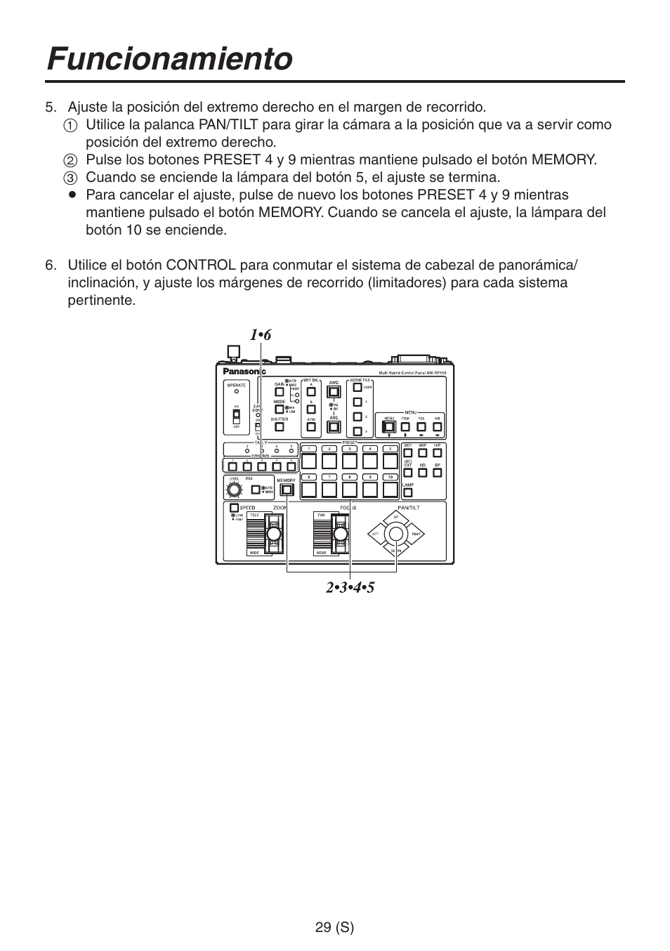 Funcionamiento | Panasonic AW-RP555 User Manual | Page 198 / 296