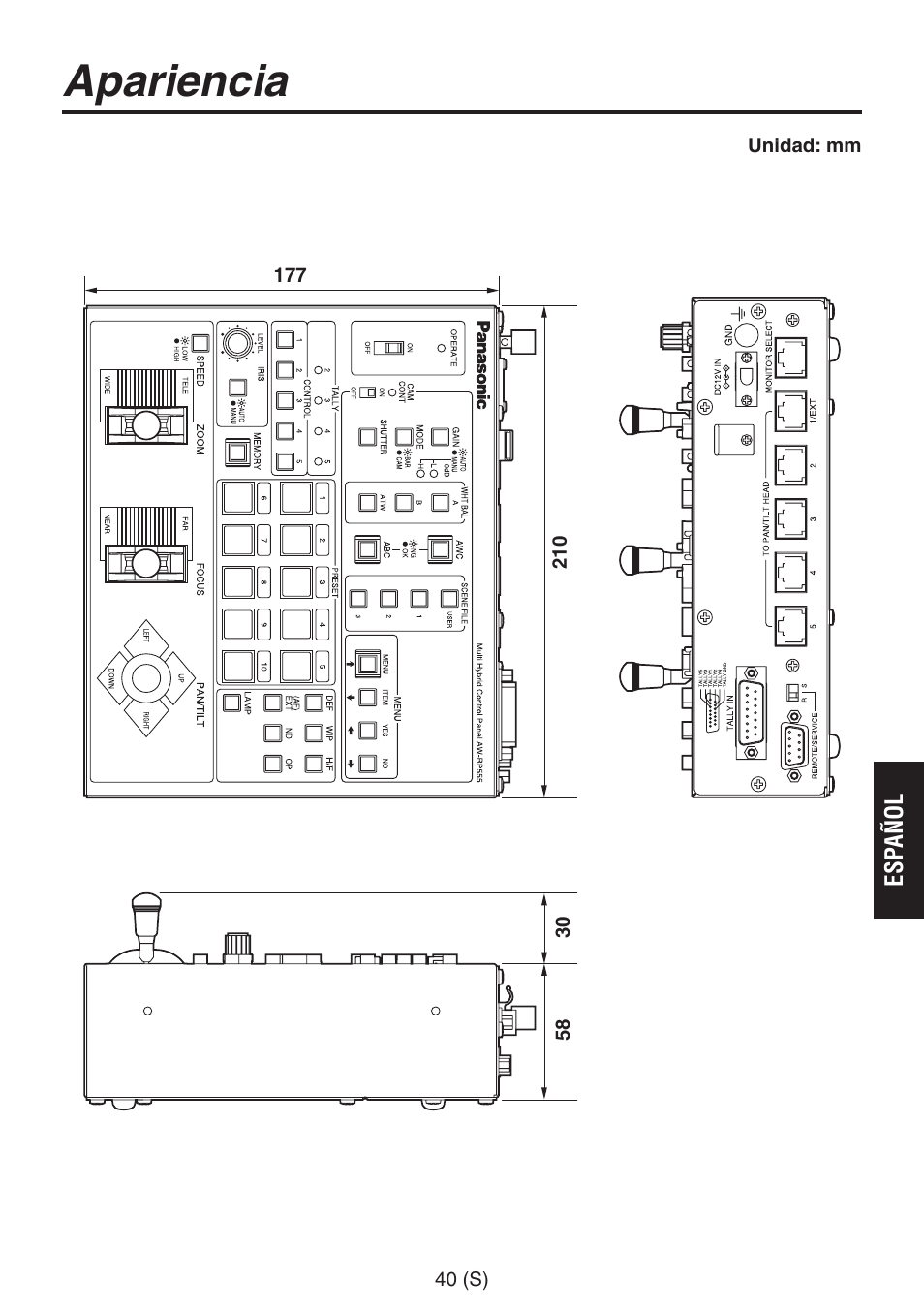 Apariencia | Panasonic AW-RP555 User Manual | Page 209 / 296