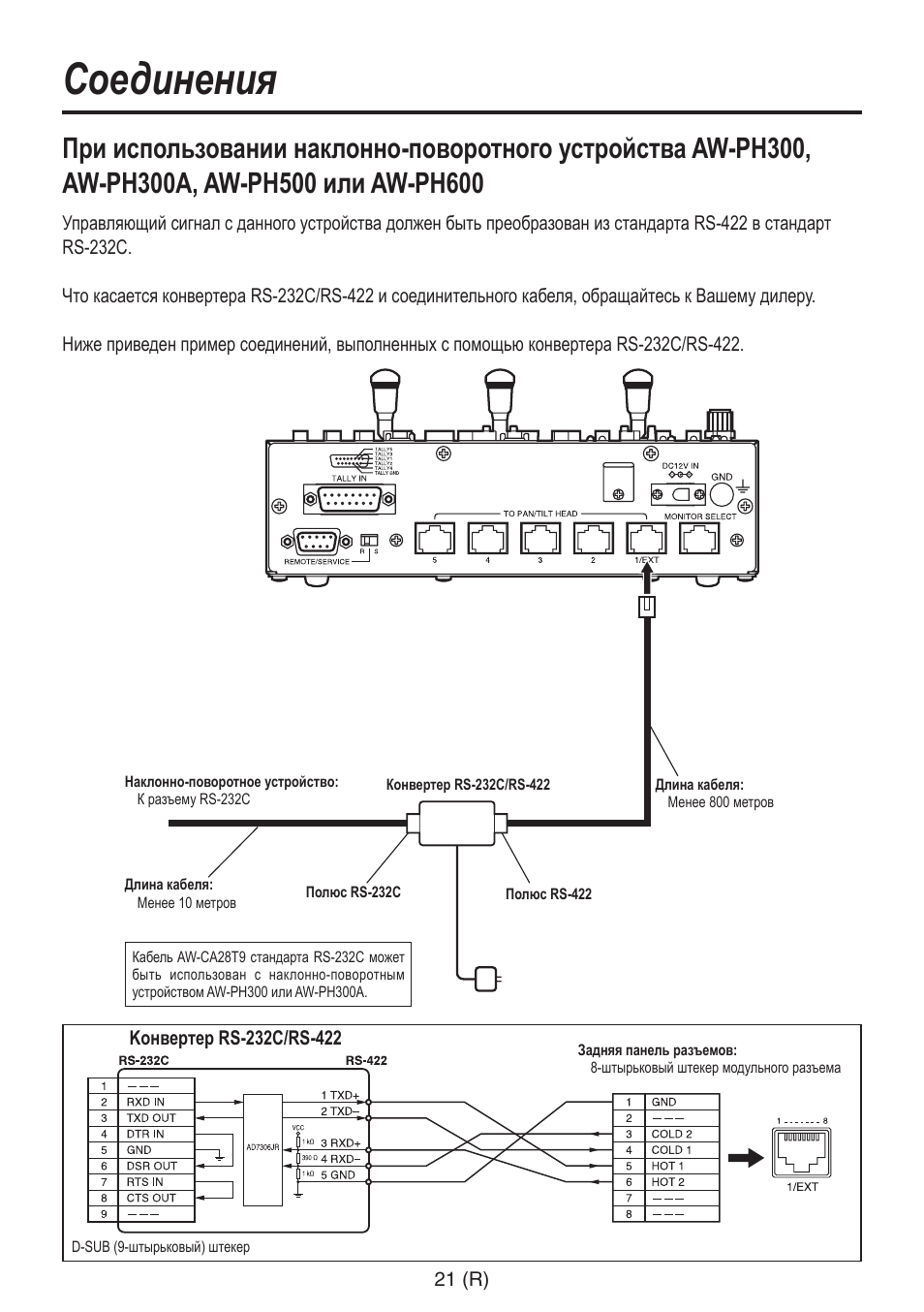 Соединения | Panasonic AW-RP555 User Manual | Page 232 / 296