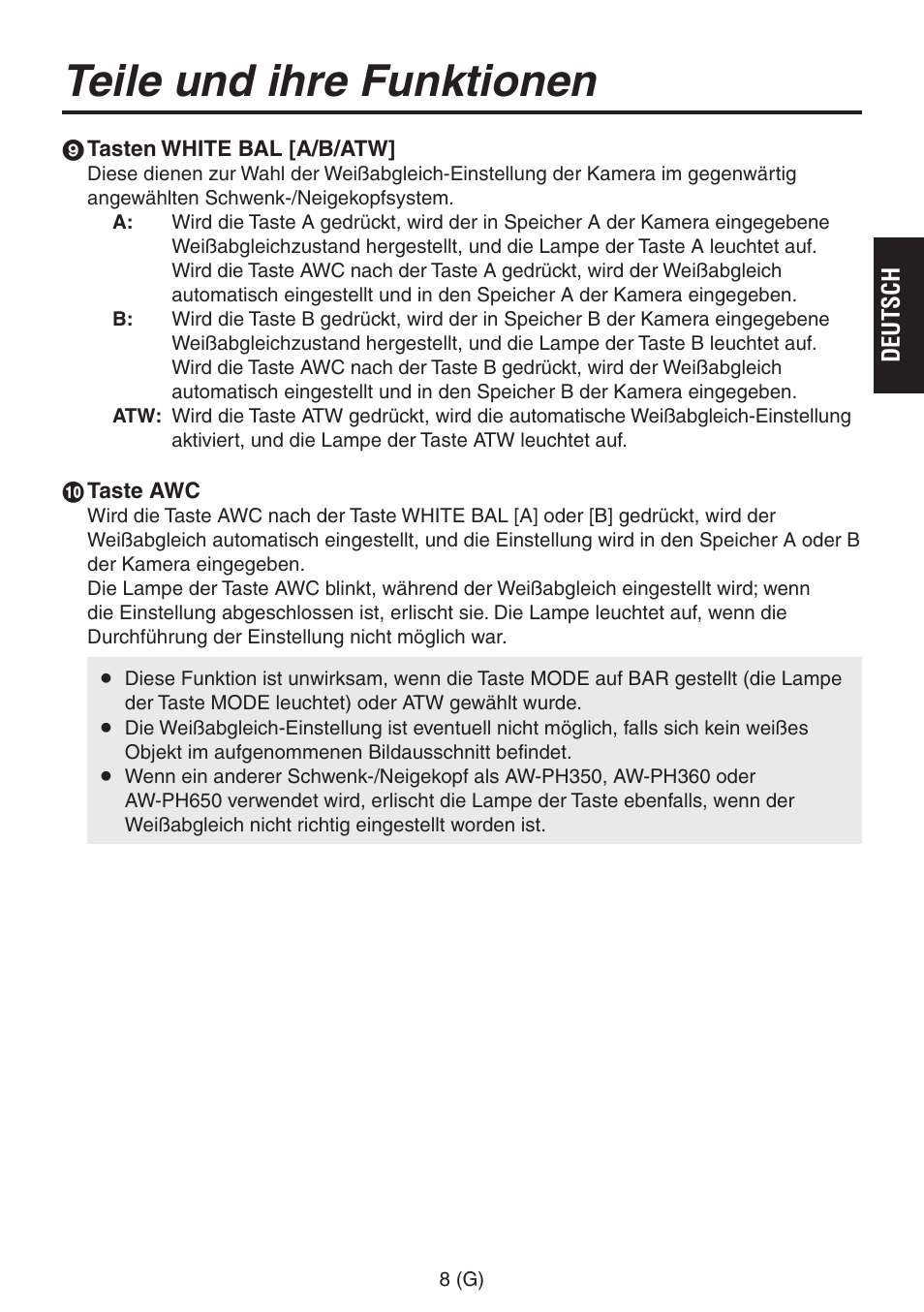 Teile und ihre funktionen | Panasonic AW-RP555 User Manual | Page 51 / 296