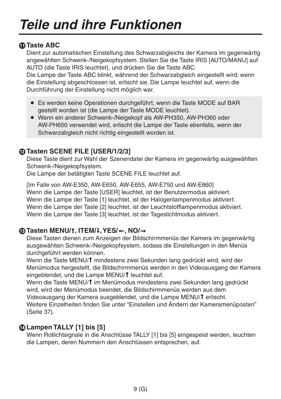 Teile und ihre funktionen | Panasonic AW-RP555 User Manual | Page 52 / 296