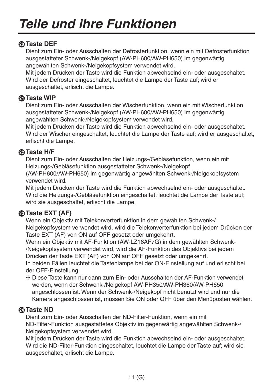 Teile und ihre funktionen | Panasonic AW-RP555 User Manual | Page 54 / 296