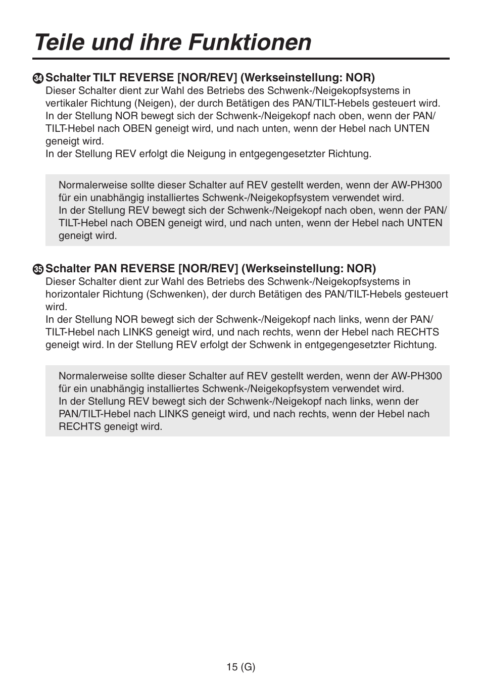 Teile und ihre funktionen | Panasonic AW-RP555 User Manual | Page 58 / 296