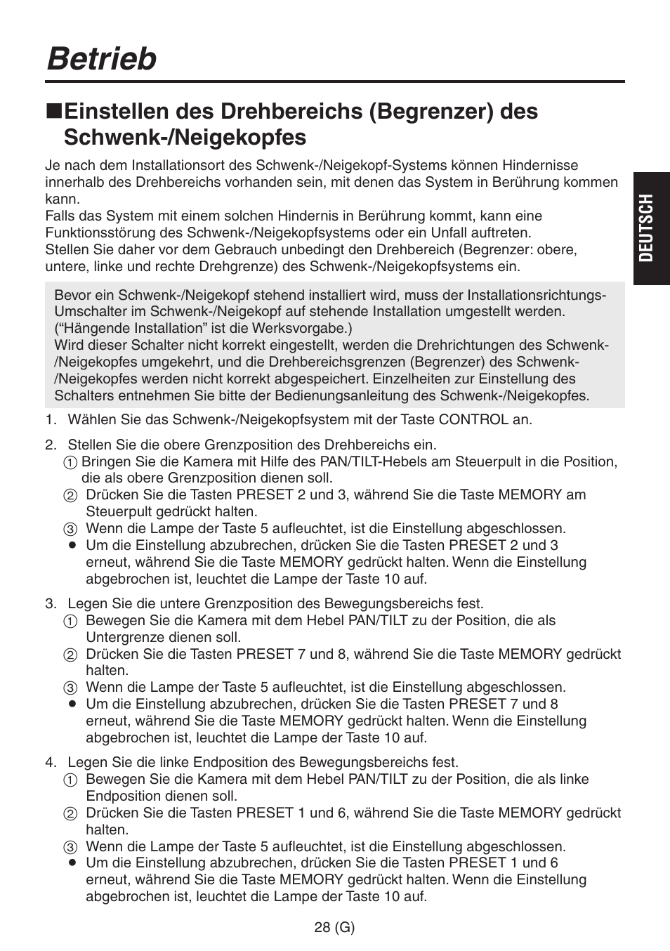 Betrieb | Panasonic AW-RP555 User Manual | Page 71 / 296