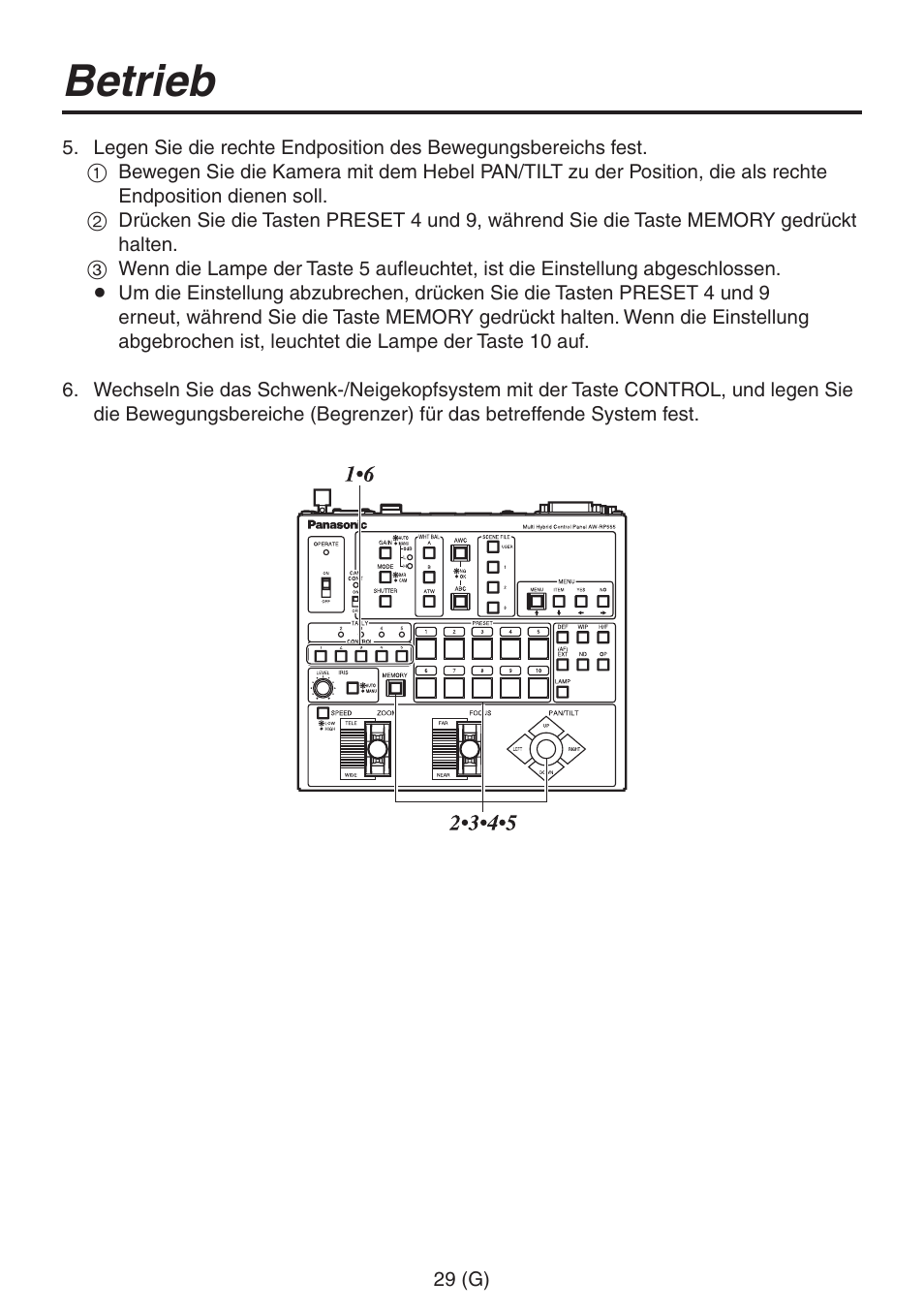 Betrieb | Panasonic AW-RP555 User Manual | Page 72 / 296