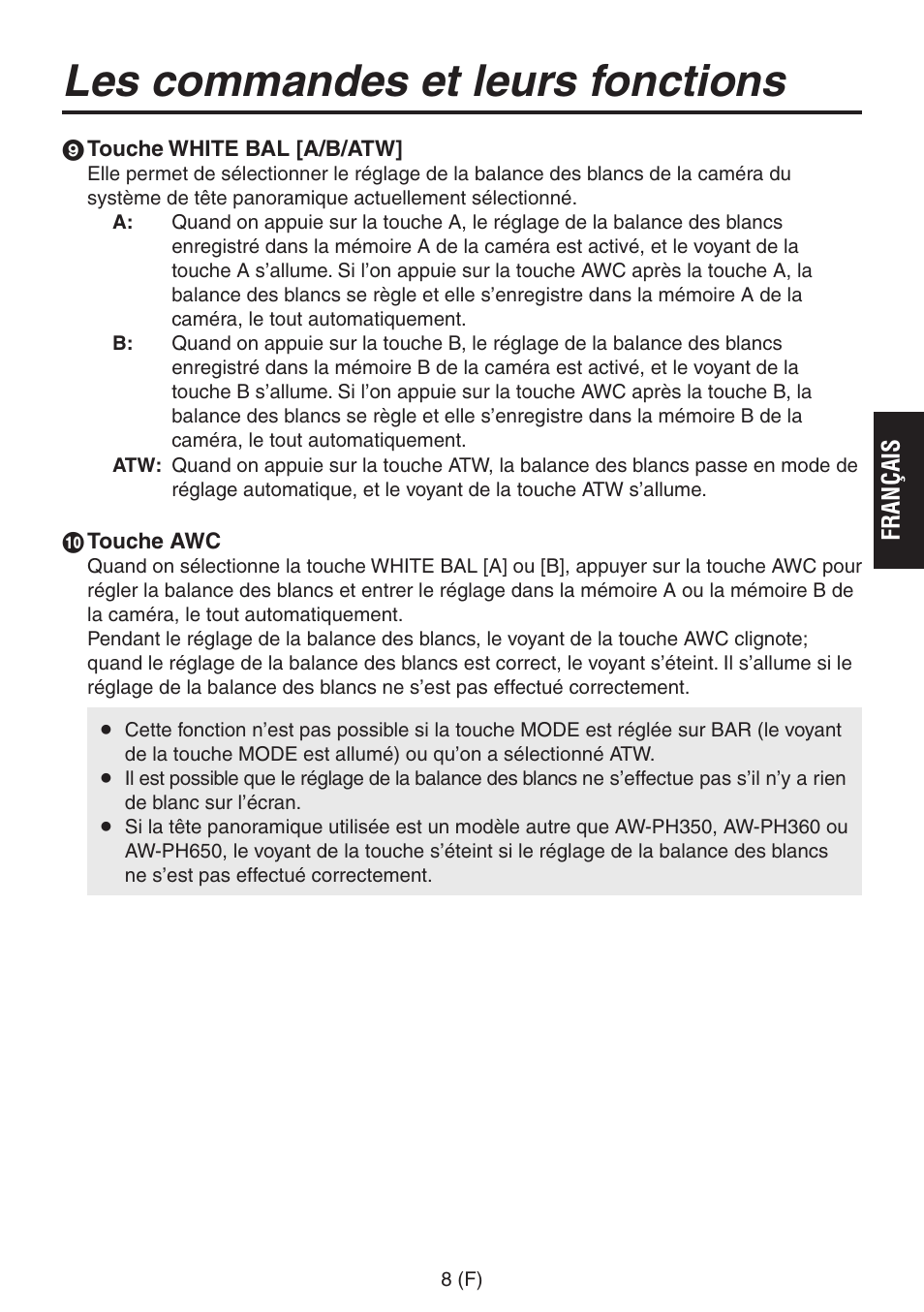 Les commandes et leurs fonctions | Panasonic AW-RP555 User Manual | Page 93 / 296