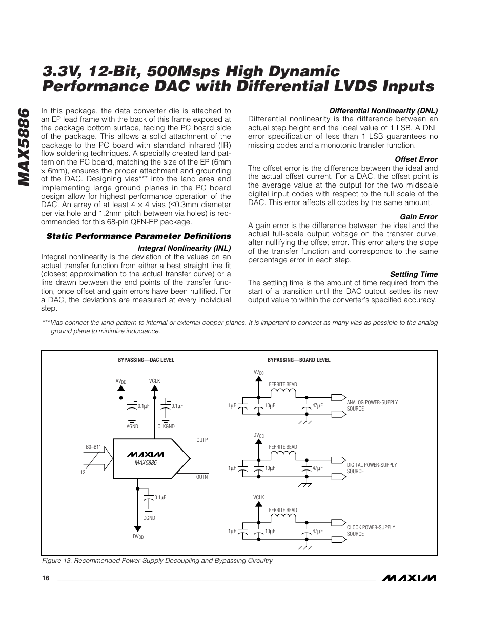 Static performance parameter definitions | Rainbow Electronics MAX5886 User Manual | Page 16 / 18