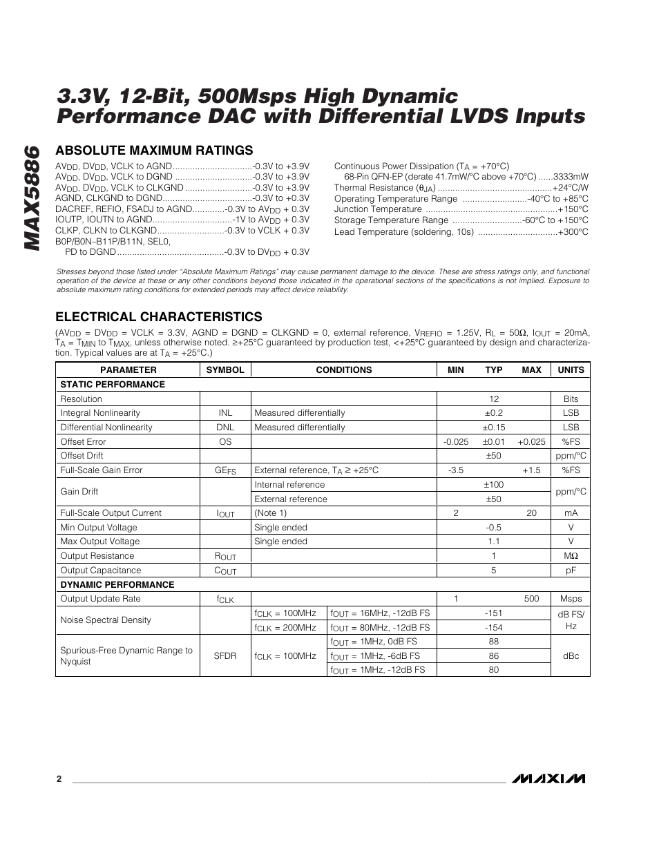Rainbow Electronics MAX5886 User Manual | Page 2 / 18