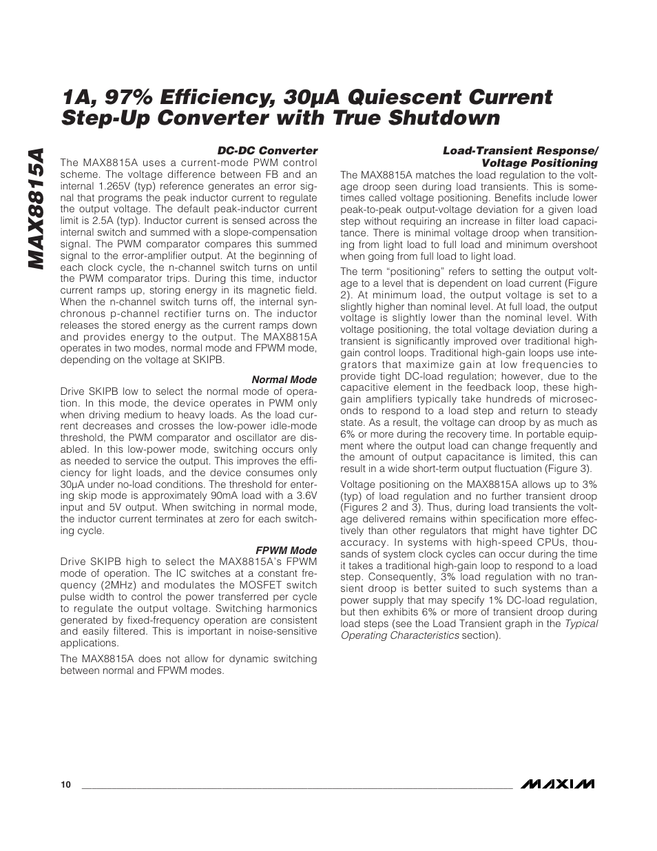 Max8815a | Rainbow Electronics MAX8815A User Manual | Page 10 / 12