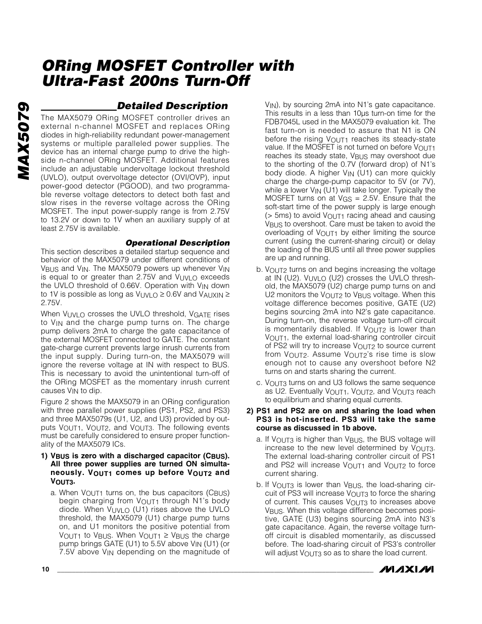 Detailed description | Rainbow Electronics MAX5079 User Manual | Page 10 / 18