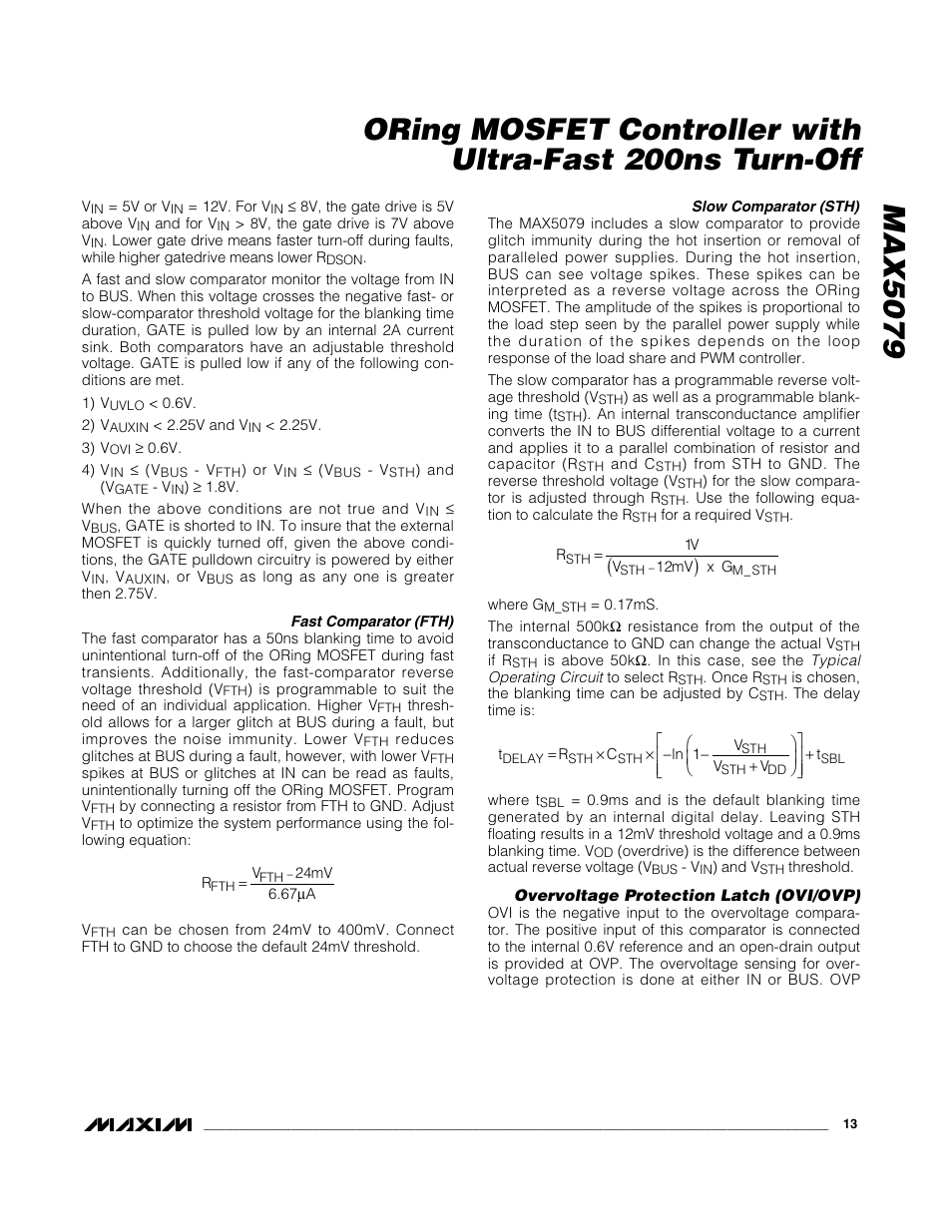 Rainbow Electronics MAX5079 User Manual | Page 13 / 18
