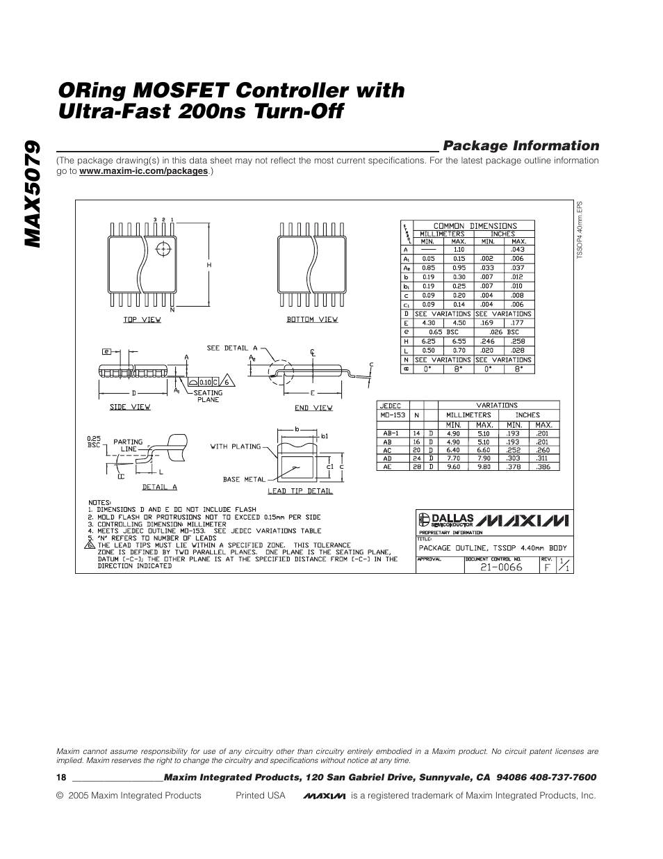 Rainbow Electronics MAX5079 User Manual | Page 18 / 18