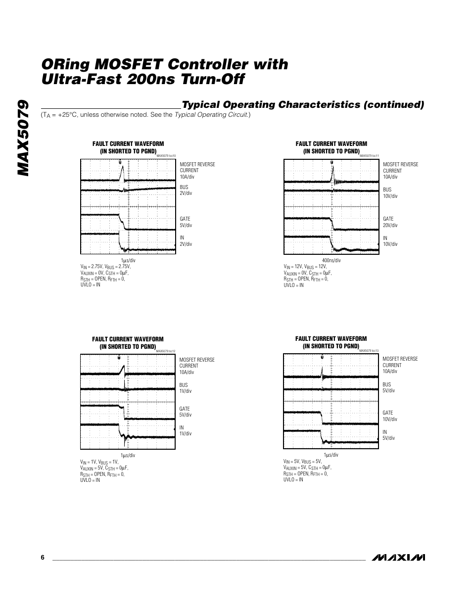 Typical operating characteristics (continued) | Rainbow Electronics MAX5079 User Manual | Page 6 / 18