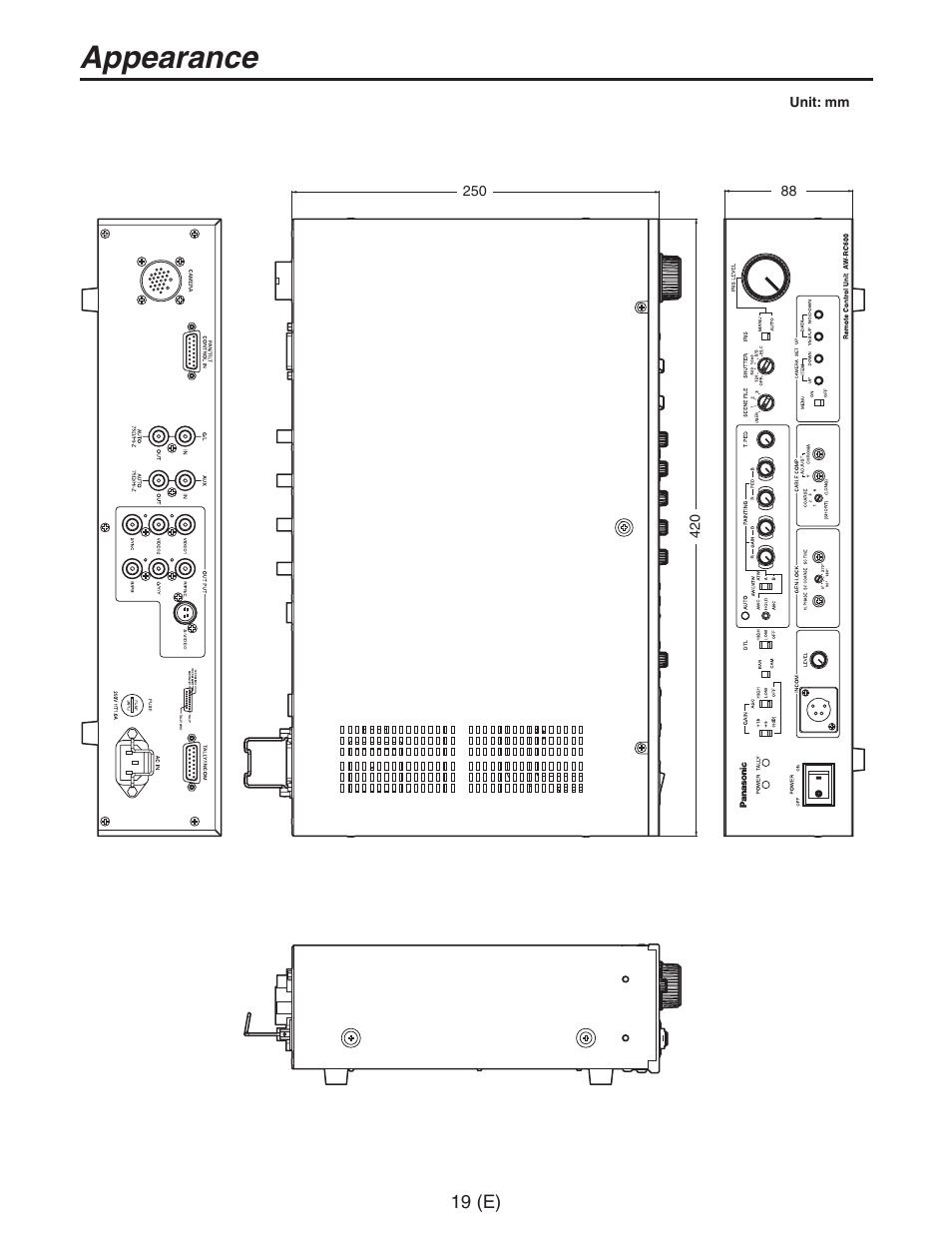 Appearance | Panasonic AW-RC600 User Manual | Page 20 / 124