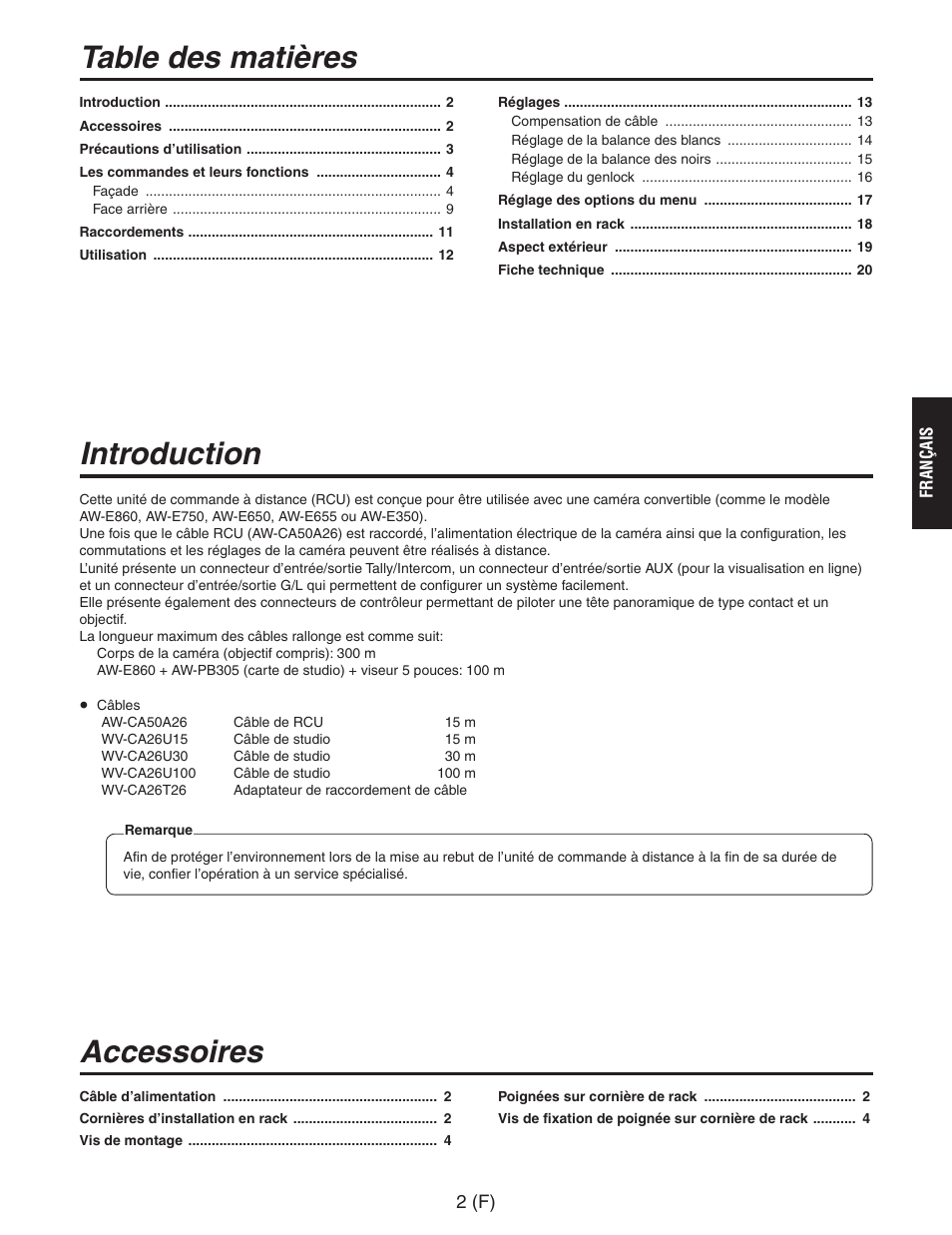 Panasonic AW-RC600 User Manual | Page 43 / 124