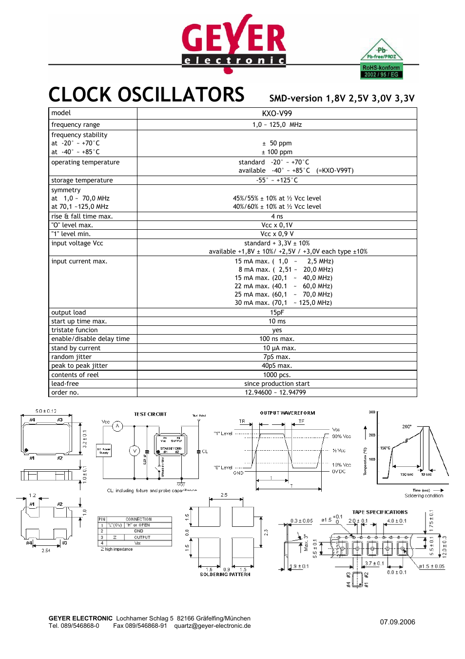 Rainbow Electronics KXО- V 99 User Manual | 1 page