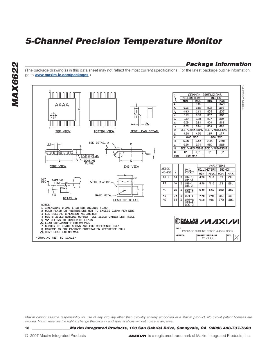 Package information | Rainbow Electronics MAX6622 User Manual | Page 18 / 18